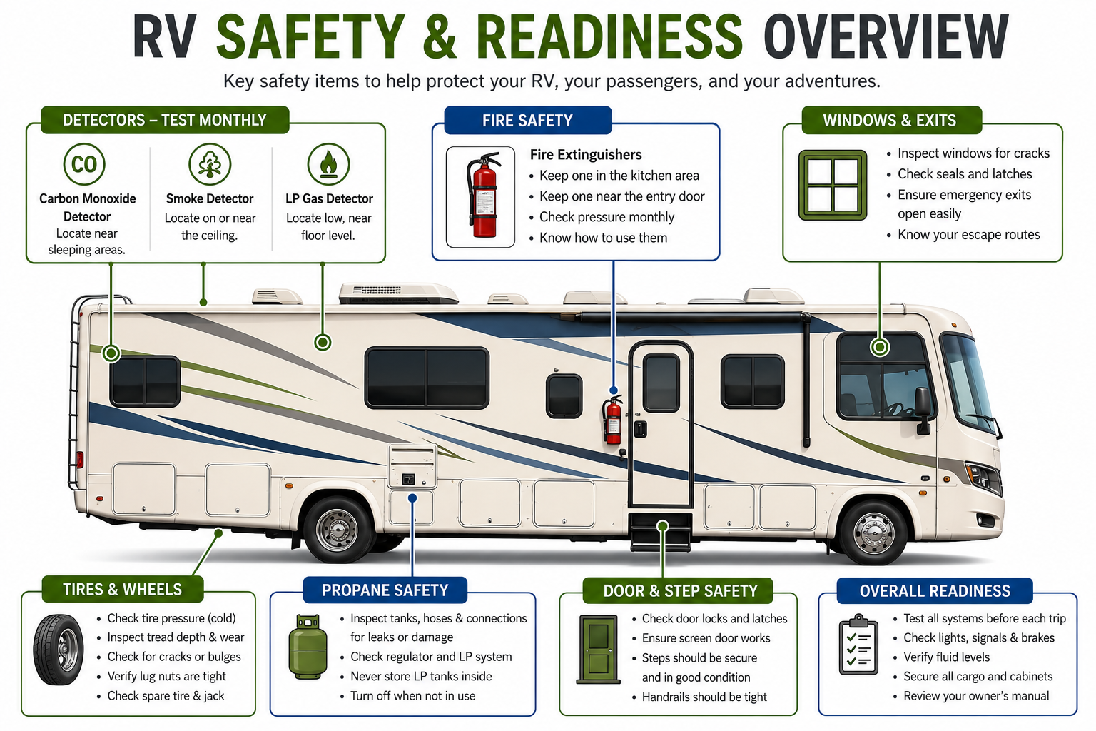 RV safety orientation and roof awareness during owner education